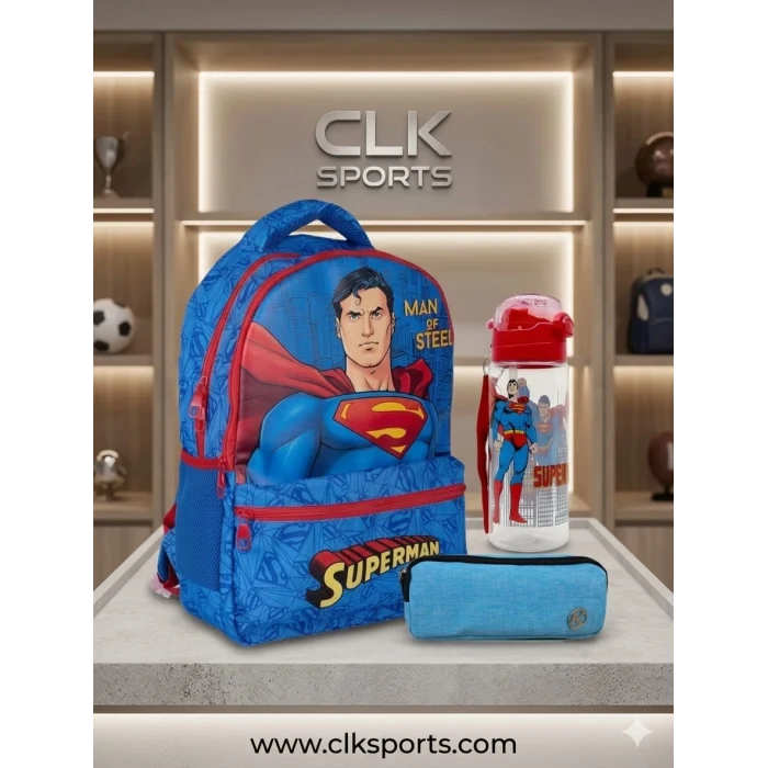 Superman Okul Çantası , Kalem Kutusu , Suluk & Matara