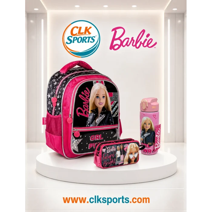 Barbie Okul Çantası , Kalem Kutusu , Lisanslı Çelik Matara