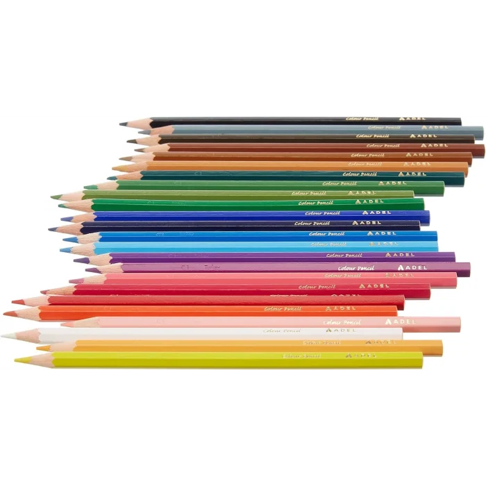 Adel Karton Kutu Boya Kalemi 24 Renk, Tam Boy