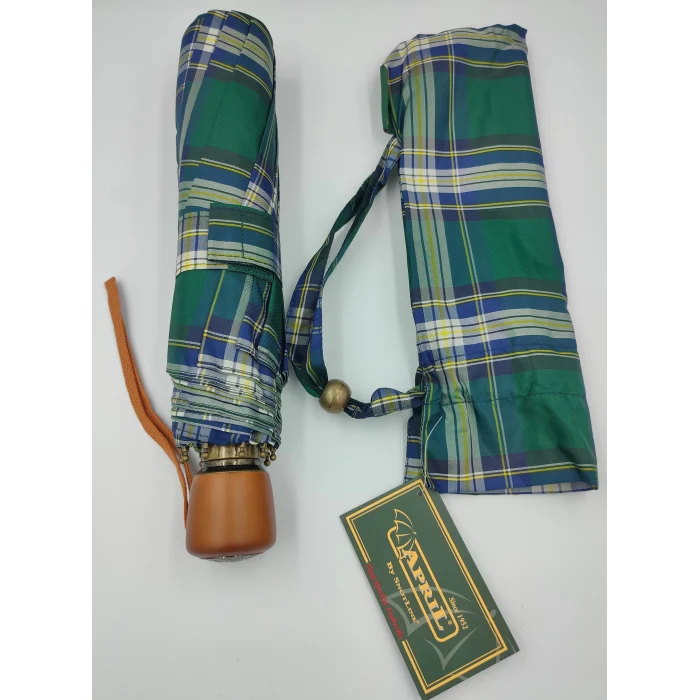 April Manuel Special Kumaş Ekose Bayan Şemsiye - 10 Telli