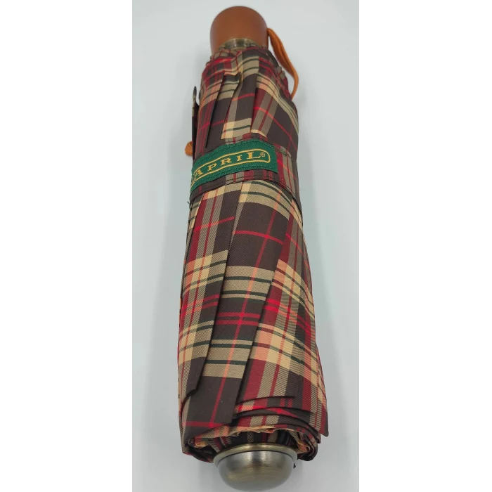 April Manuel Special Kumaş Ekose Bayan Şemsiye - 10 Telli