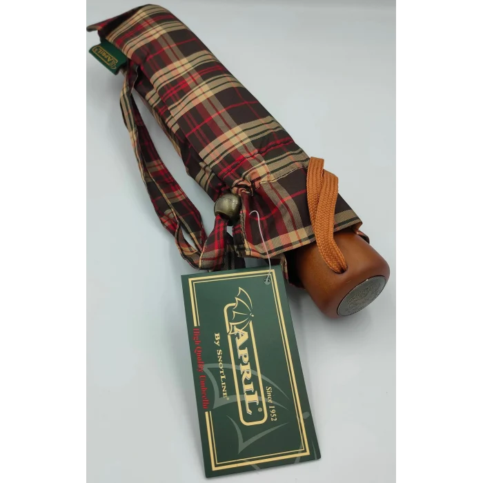 April Manuel Special Kumaş Ekose Bayan Şemsiye - 10 Telli