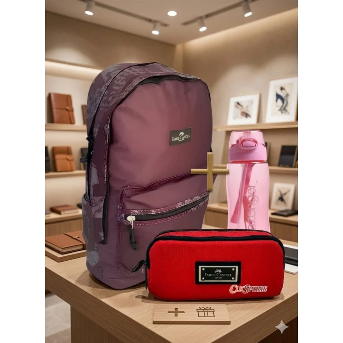 Faber Castell Sırt Çantası , Lisanslı Kalem Çantası - Lisanslı Suluk Matara Hediye