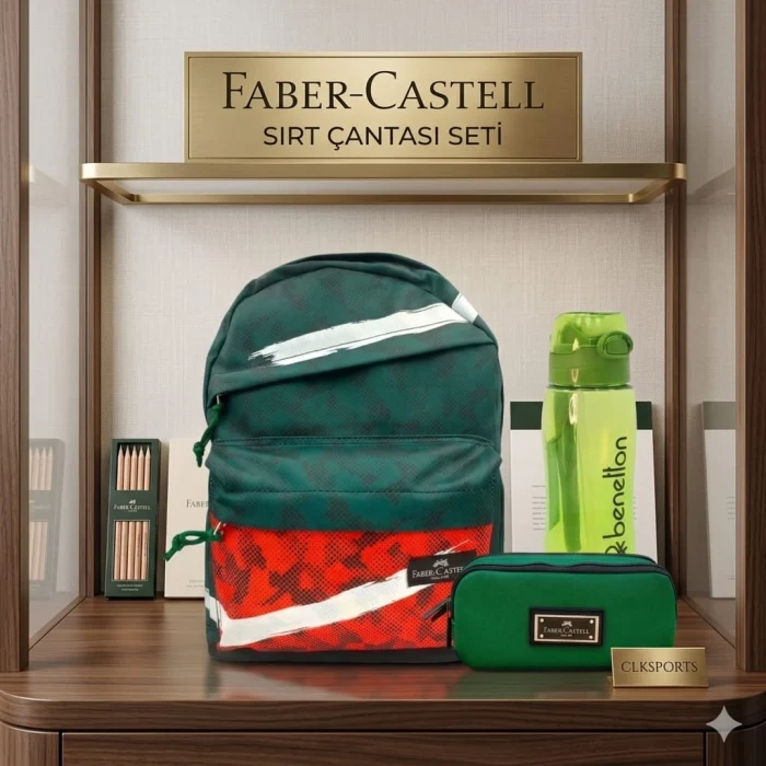 Faber Castell Sırt Çantası , Lisanslı Kalem Çantası - Lisanslı Suluk Matara Hediye