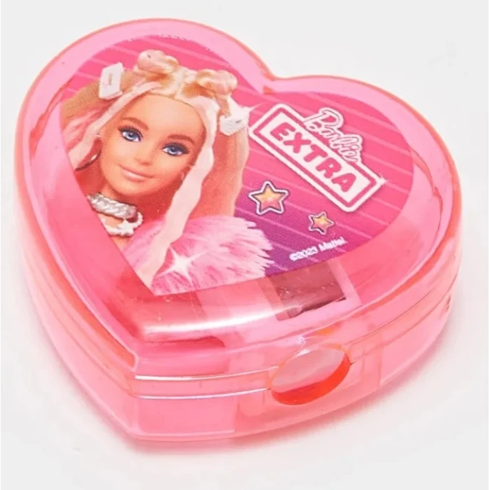 Barbie Baskılı Kalp Desenli Kız Çocuk Kalemtraş