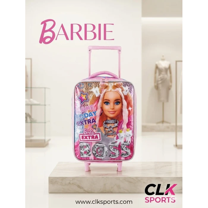 Barbie Çekçekli Anaokulu Çantası , Kalem Kutusu , Lisanslı Çelik Matara