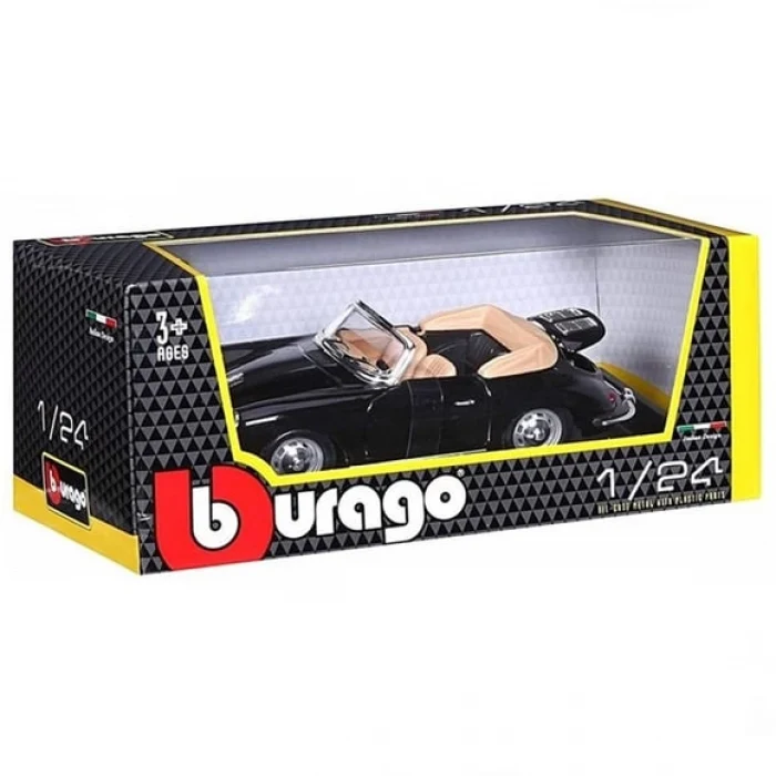 Porsche 356B Cabriolet 1961 Model Bbrago 1:24 - Siyah