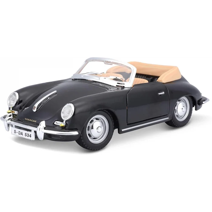 Porsche 356B Cabriolet 1961 Model Bbrago 1:24 - Siyah