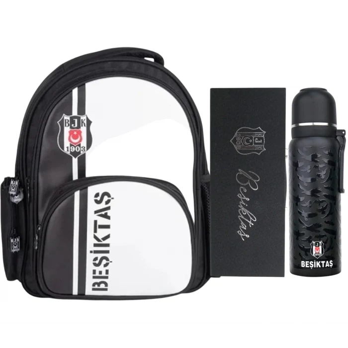 Beşiktaş Okul ve Günlük Sırt Sırt Çantası - Lisanslı Premium Kutulu Termos Matara