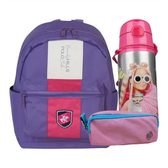 Lisanslı Anaokulu Çantası , Çift Gözlü Kalemlik - Lisanslı Suluk Matara Hediye