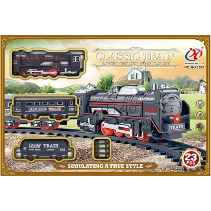 CTOYS 23 Parça Sesli ve Işıklı Klasik Seti 91 cm Yük Treni