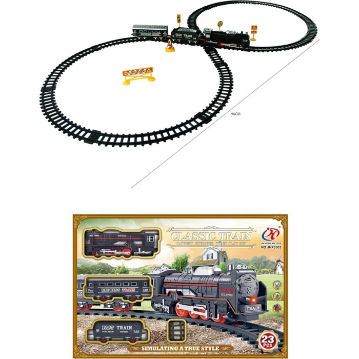 CTOYS 23 Parça Sesli ve Işıklı Klasik Seti 91 cm Yük Treni