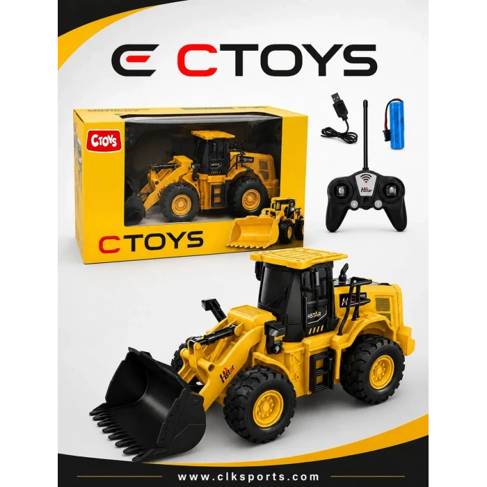 CTOYS RC 2.4G Uzaktan Kumandalı Buldozer Ekskavatör (Damperli Kamyona Yükleme Yapabilir)