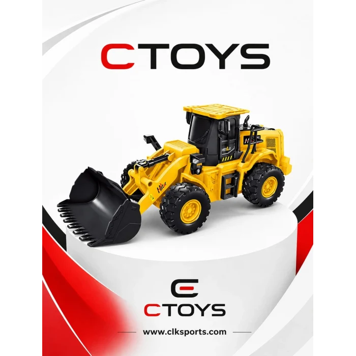 CTOYS RC 2.4G Uzaktan Kumandalı Buldozer Ekskavatör (Damperli Kamyona Yükleme Yapabilir)