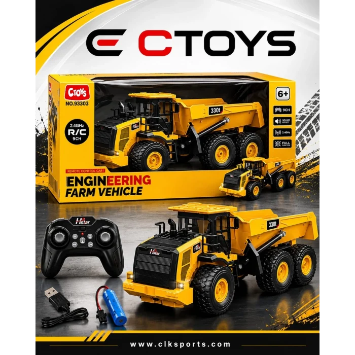 CTOYS RC Uzaktan Kumandalı Damperli Kamyon, 1:16 Ölçekli