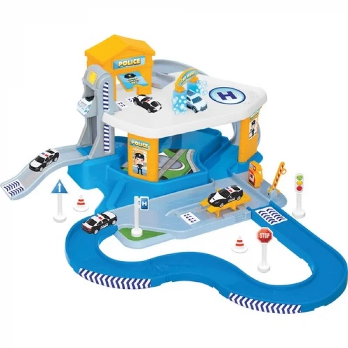 Polis İstasyonu 2 Katlı Garaj Seti Ve Mega Pist