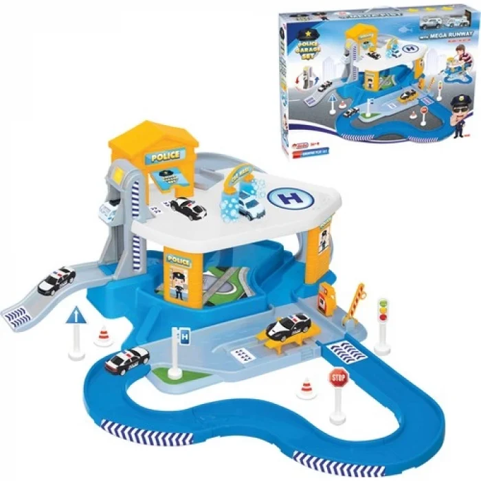 Polis İstasyonu 2 Katlı Garaj Seti Ve Mega Pist