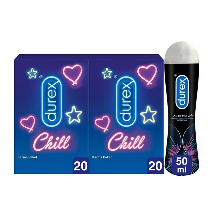 Durex Chill Karma Prezervatif Ekstra Avantaj Paketi 40’lı + Durex Extreme Jel 50 Ml