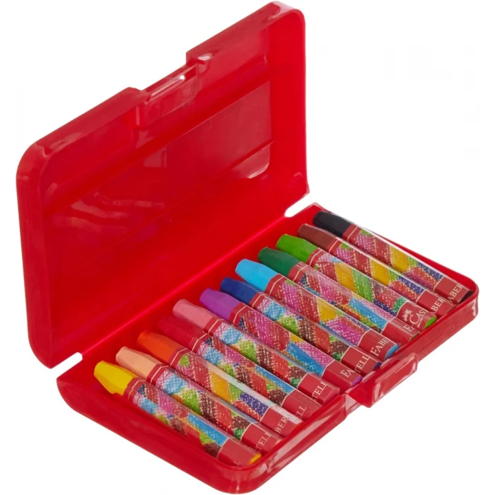 Faber Castell Altıgen 12 Renk Pastel Boya - Plastik Kutu