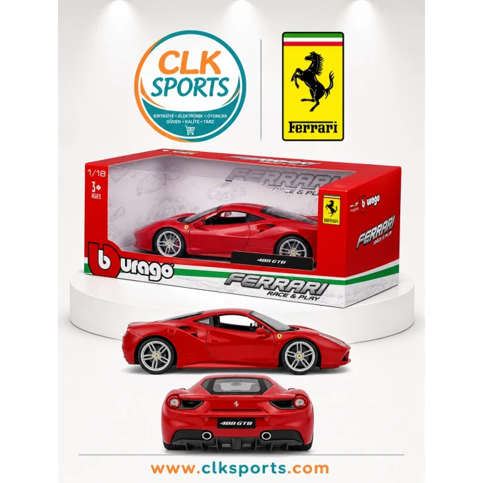 Ferrari 488 GTB Die Cast Model Araba , 1:18