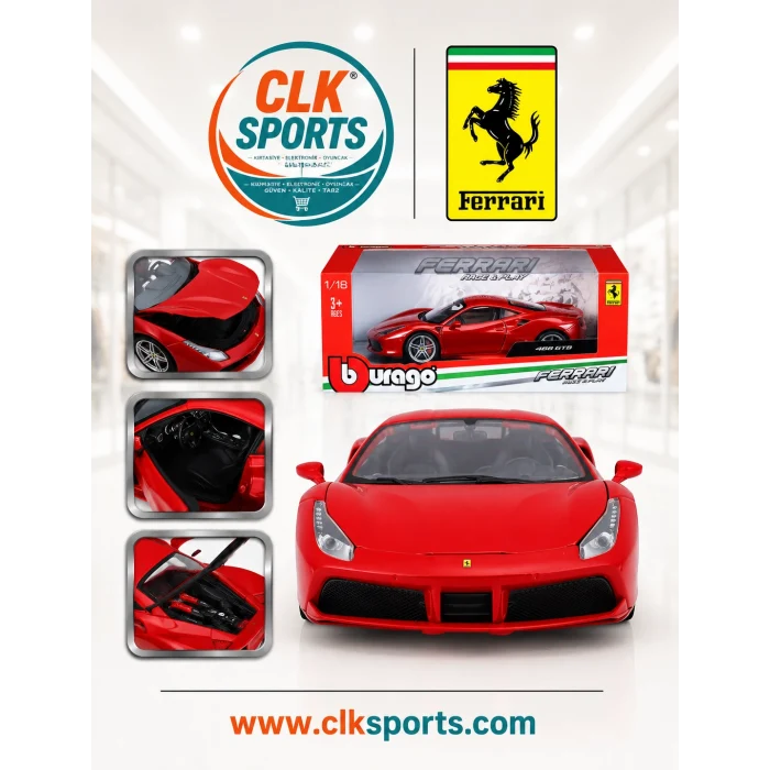 Ferrari 488 GTB Die Cast Model Araba , 1:18
