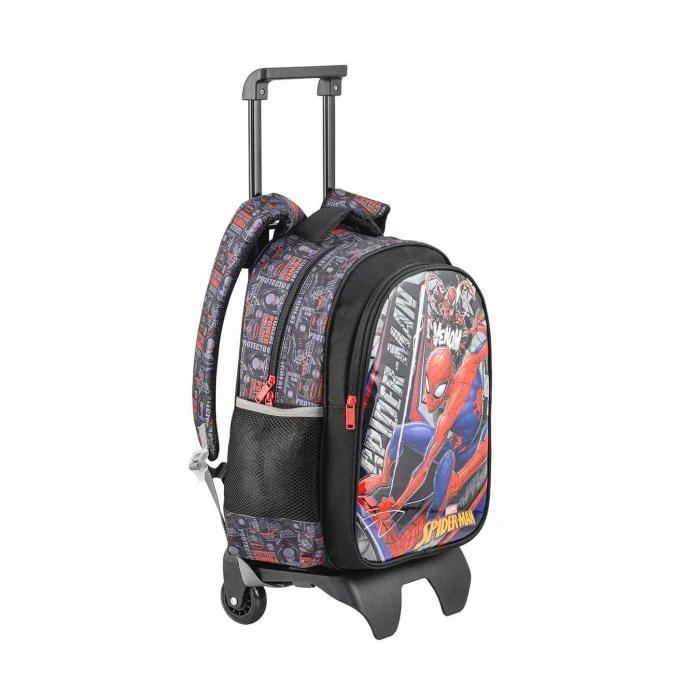 Spiderman Çekçekli Okul Çantası , Muggle Çift Gözlü Kalem Çantası - Suluk & Matara Hediye