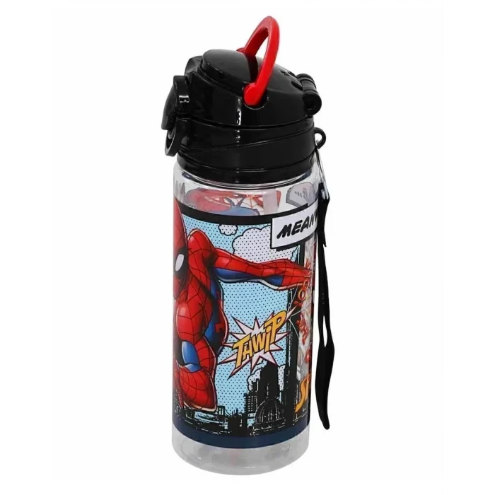 Frocx Spiderman İlkokul Çantası - Spiderman Lisanslı Pipetli Plastik Matara 500 ml Hediye