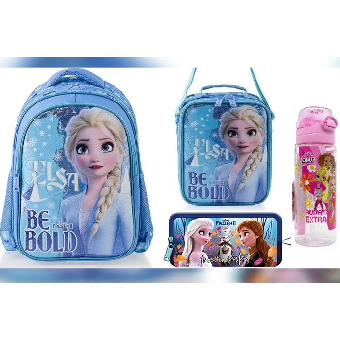 Lisanslı Okul Çantası - Beslenme Çantası - Kalem Kutusu Set - Suluk&Matara Hediye