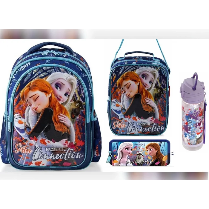 Lisanslı Okul Çantası - Beslenme Çantası - Kalem Kutusu Set - Suluk&Matara Hediye