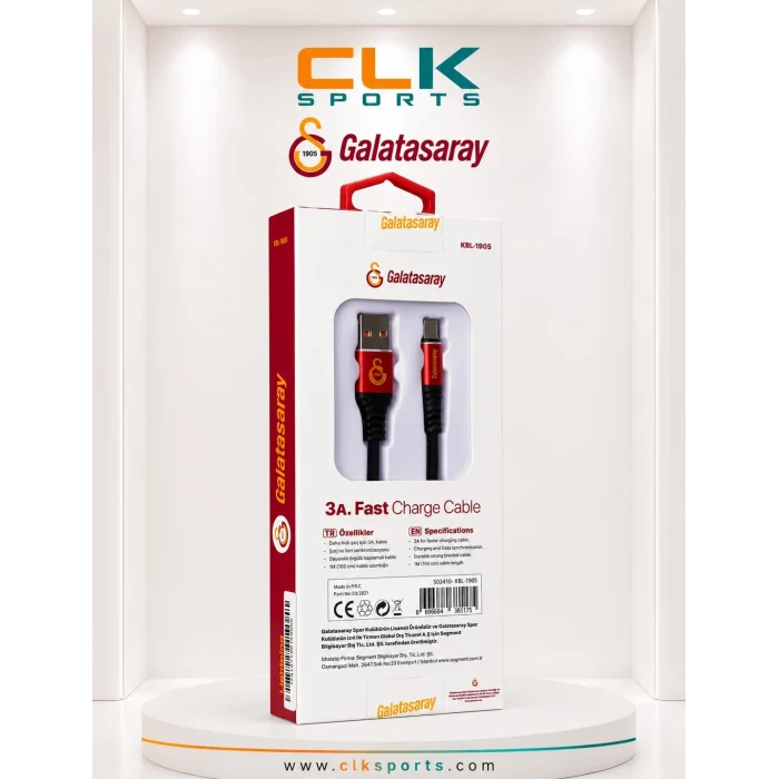 Galatasaray 3A Type-C Usb Şarj Kablosu
