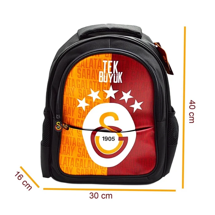 Galatasaray 5 Yıldız Tek Büyük Suni Deri Okul Çantası , Kalem Çantası - Matara Set - www.clksports.com