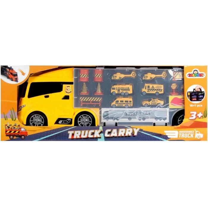 Galtoys İnşaat Araçları Taşıyıcı Tır 16 Parça