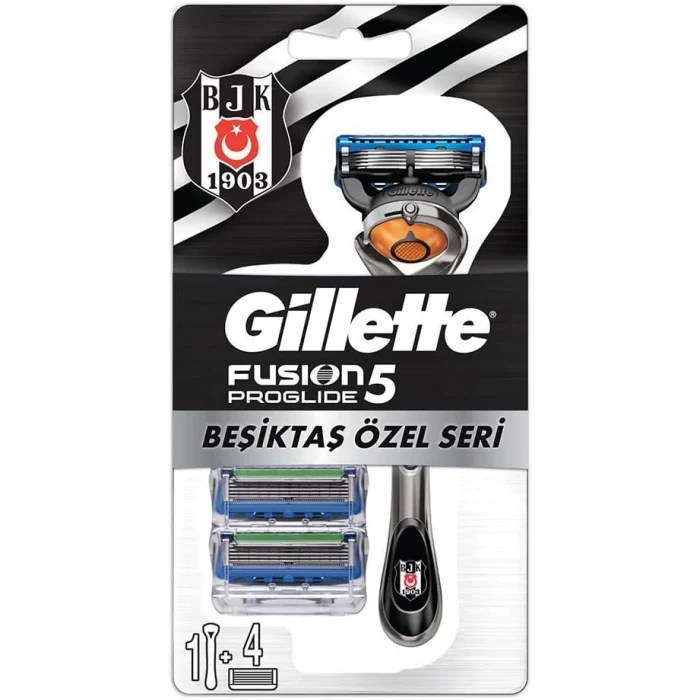 Gillette Fusion Beşiktaş Özel Seri Proglide Makine + 4Lü Yedek Bıçak + Gillette Tıraş Köpüğü + Nivea For Men Fresh Pump
