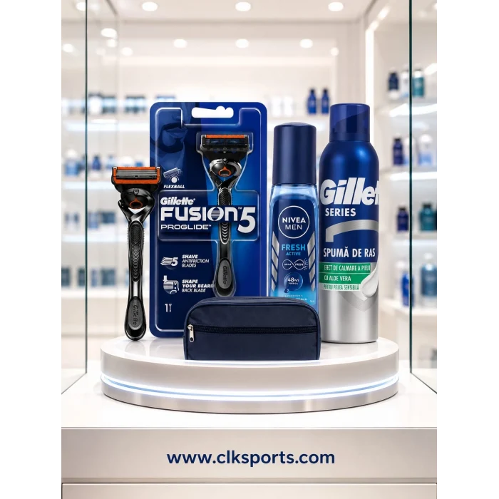 Gillette Fusion ProGlide FlexBall Tıraş Makinesi + Yedek Başlığı , Deodorant , Köpük , Seyahat Çantası