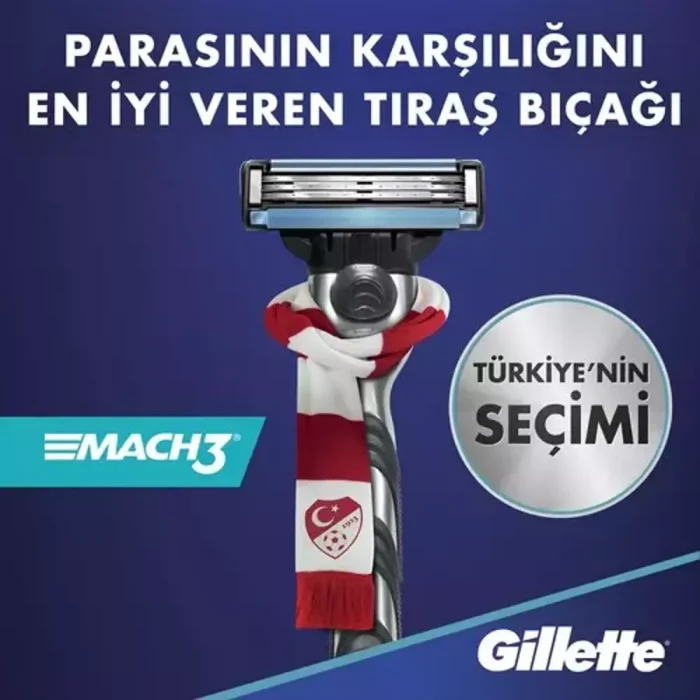 Gillette Mach 3 Tıraş Bıçağı Yedek Milli Takım Serisi + Gillette Tıraş Köpüğü + Nivea For Men Fresh Pump + Vegan Seyahat Çantası