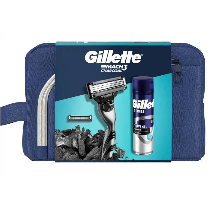 Gillette Mach3 Charcoal 2Up + Komur Jel 200 ml + Çanta