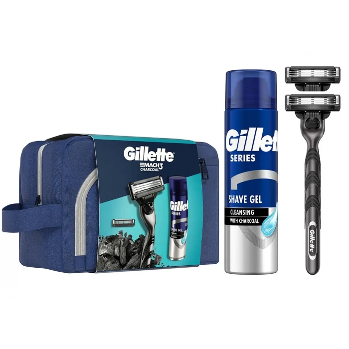 Gillette Mach3 Charcoal 2Up + Komur Jel 200 ml + Çanta