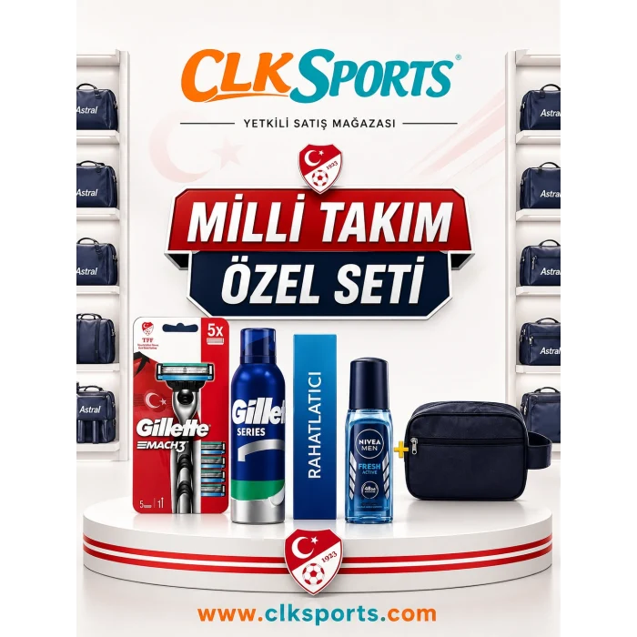 Gillette Milli Takım Özel Set ( 5 Adet Yedek Tıraş Bıçağı , 200 ml Köpük , DeodorantÇanta)