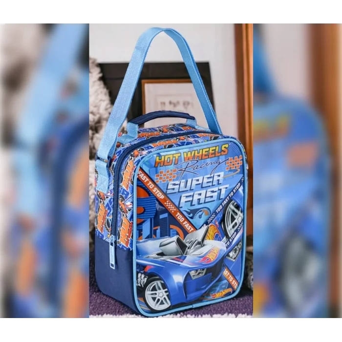 Hot Wheels Lisanslı Okul Çantası , Beslenme Çantası , Kalemlik Set - Suluk&Matara Hediye