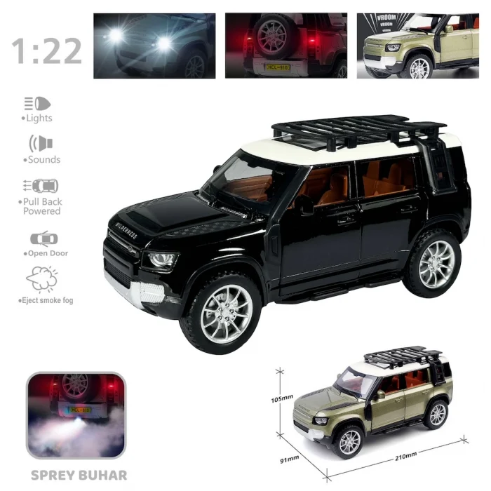 Vardem Jeep - Sesli , Işıklı , Buharlı 1:22 Die Cast - Hediyelik