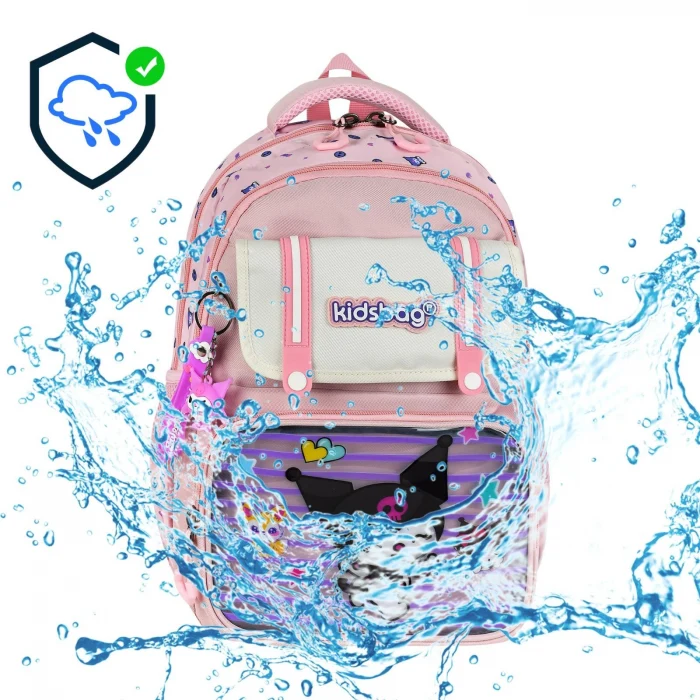 Kuromi Okul Çantası - Beslenme Çantası , Kalemlik Üçlü Set , Lisanslı Çelik 750ml Matara&Suluk Hediye