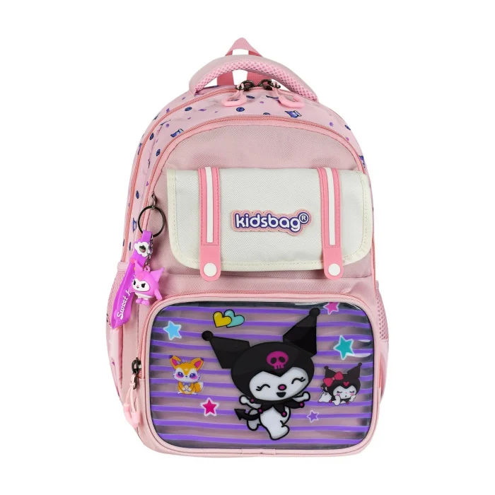 Kuromi Okul Çantası - Beslenme Çantası , Kalemlik Üçlü Set , Lisanslı Çelik 750ml Matara&Suluk Hediye