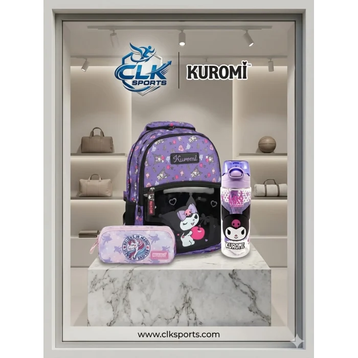 Kuromi  Okul Çantası , Kalem Çantası , Anahtarlık ve Matara Hediye