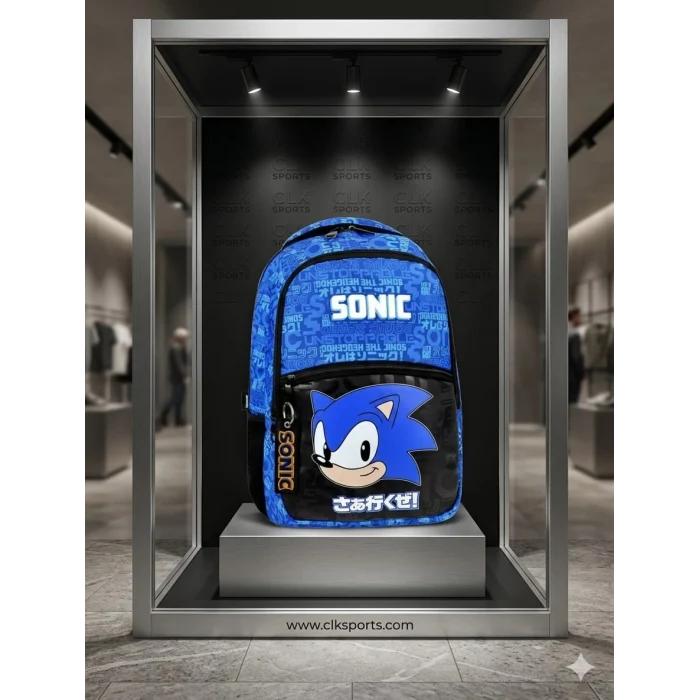 Sonic Okul Çantası , Beslenme Çantası , Kalem Çantası - Çelik Matara 500 Ml Hediyeli