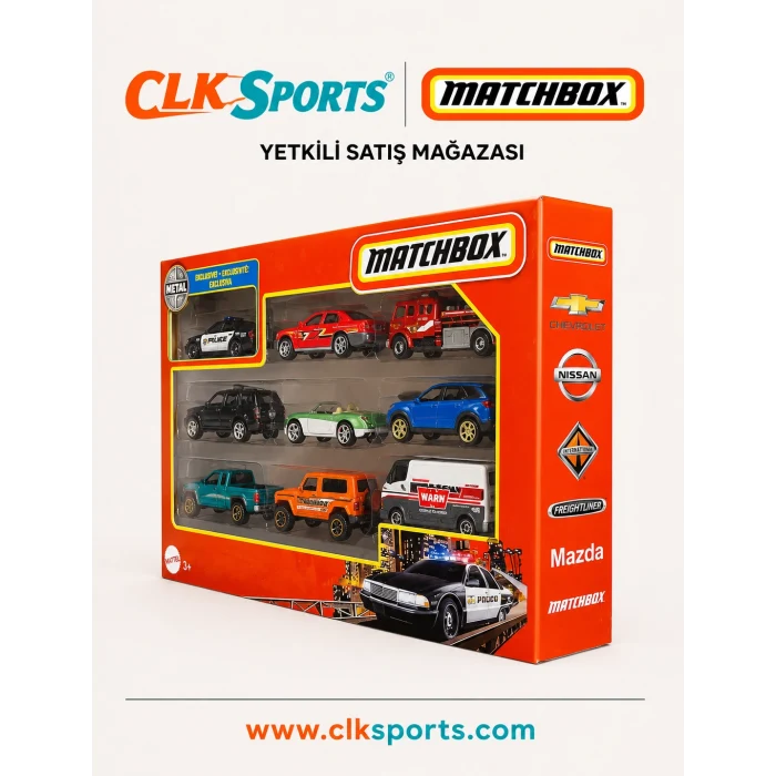 Matchbox 9lu Die Cast Metal Araba Seti