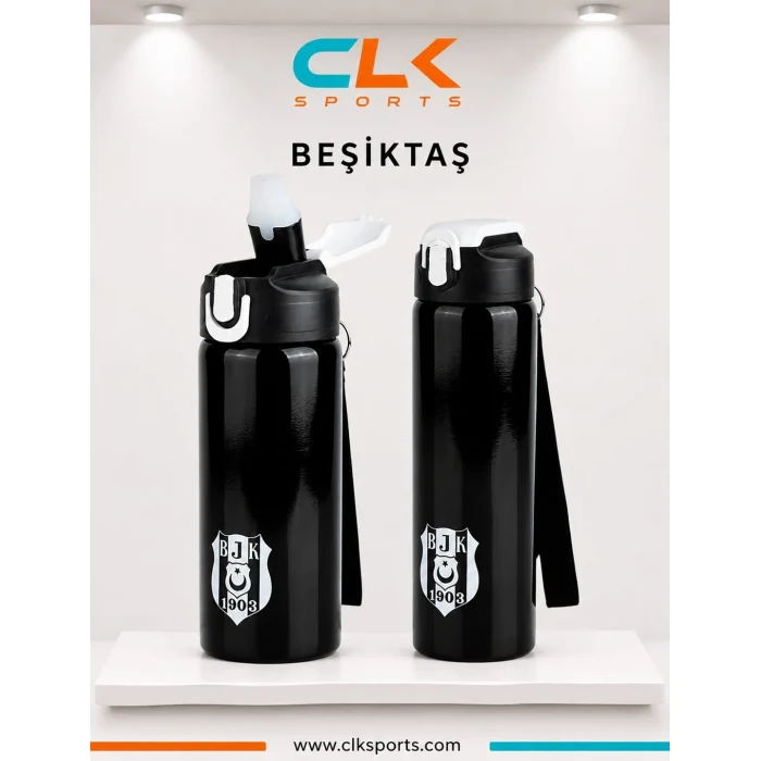 Me Çanta Beşiktaş Lisanslı Logolu Pipetli Çelik Matara 500ML