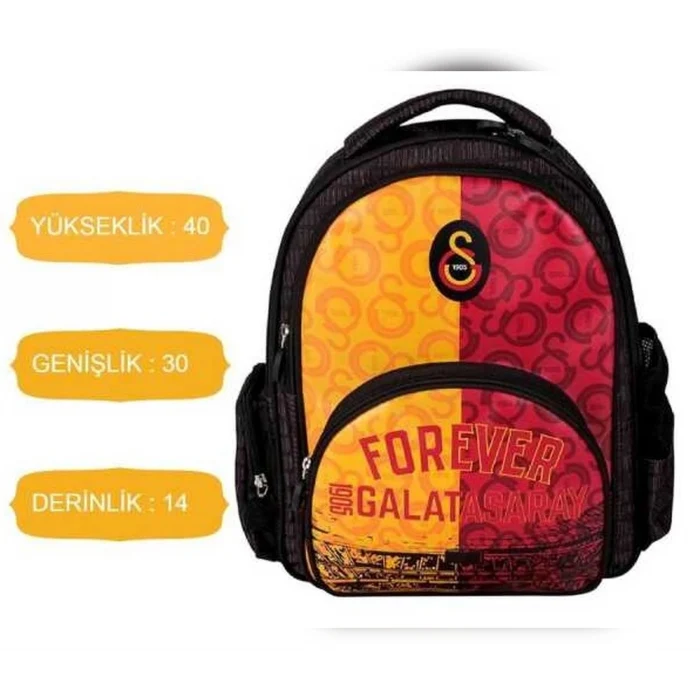Galatasaray 3 BÖLMELİ FOREVER OKUL ÇANTASI , KALEM ÇANTASI - ÖZEL KUTUSUNDA TERMOS MATARA SET