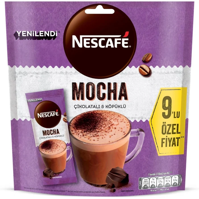 Nescafe Mocha Çikolatalı Ve Köpüklü Çözünebilir Kahve Karışımı 10lu paket