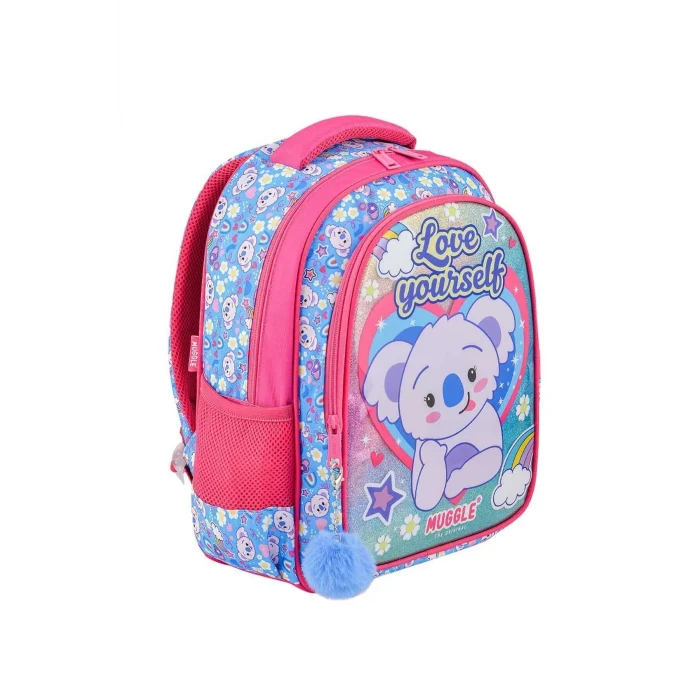 MUGGLE Koala Mavi Anaokulu Çantası - Slazenger Çelik Termos Matara 500 Ml Hediye