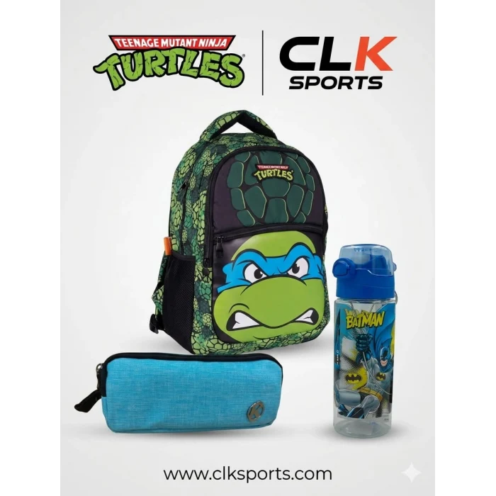 Ninja Turtles Okul Çantası , Kalem Kutusu , Suluk & Matara Seti